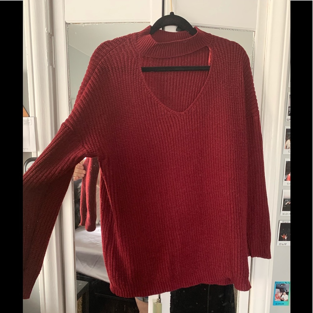 RED NO COMMENT SWEATER